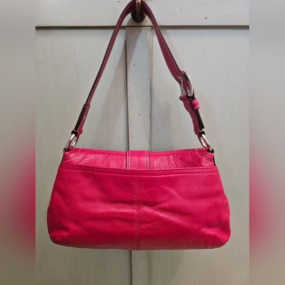 Vintage Coach Soho Pleated Leather Shoulder Bag Purse F15204 ( Red) - Picture 9 of 13